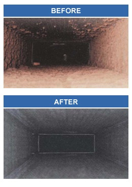 Before and after a duct cleaning